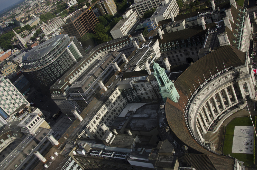 County Hall Building, London, England, as seen from the London Eye 2014