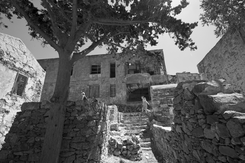 Spinalonga Island (Former Leper Colony,) Elounda, Lassithi Nomos, Crete, Greece 2017 in Black & White