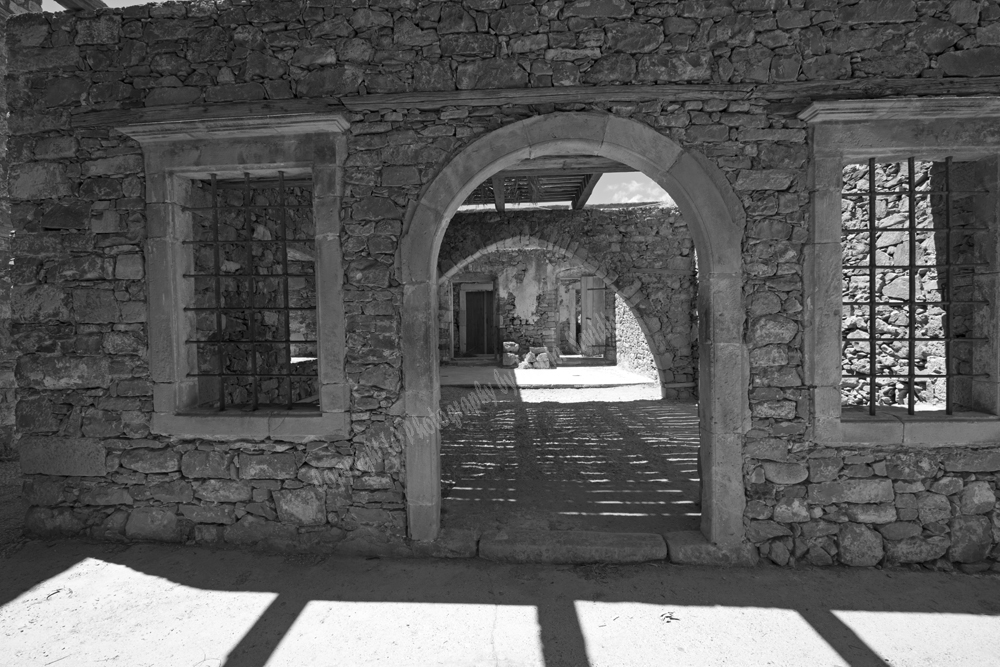 Spinalonga Island (Former Leper Colony,) Elounda, Lassithi Nomos, Crete, Greece 2017 in Black & White