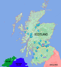 Map of Scotland showing Provinces